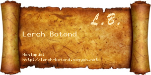 Lerch Botond névjegykártya